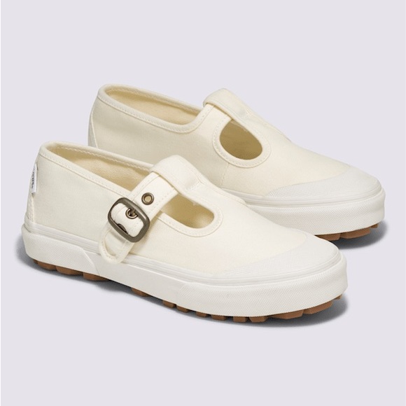 Vans Shoes - VANS Mary Jane Style 93 Buckle Strap Women’s Shoes White Canvas Size 9 NEW